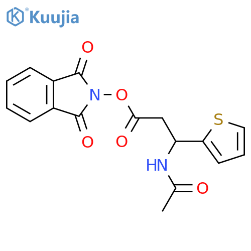 1,3-dioxo-2,3-dihydro-1H-isoindol-2-yl 3-acetamido-3-(thiophen-2-yl)propanoate structure