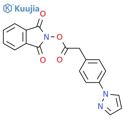 1,3-dioxo-2,3-dihydro-1H-isoindol-2-yl 2-[4-(1H-pyrazol-1-yl)phenyl]acetate structure