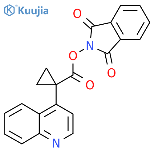 1,3-dioxo-2,3-dihydro-1H-isoindol-2-yl 1-(quinolin-4-yl)cyclopropane-1-carboxylate structure