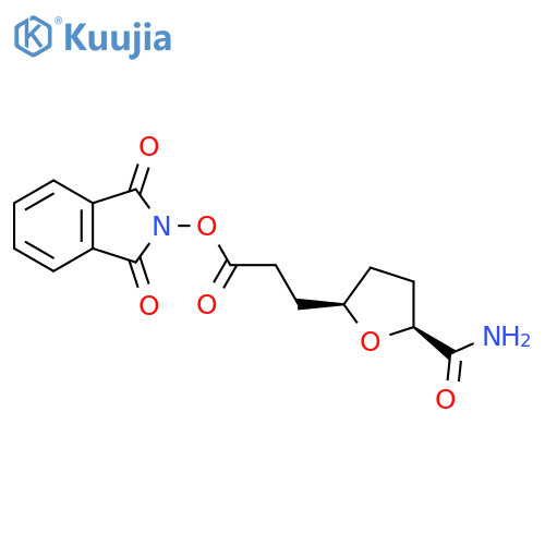 rac-1,3-dioxo-2,3-dihydro-1H-isoindol-2-yl 3-[(2R,5S)-5-carbamoyloxolan-2-yl]propanoate structure