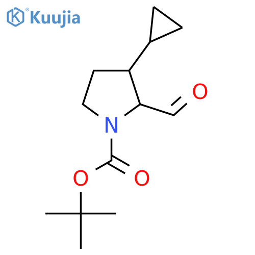 Tert-butyl 3-cyclopropyl-2-formylpyrrolidine-1-carboxylate structure