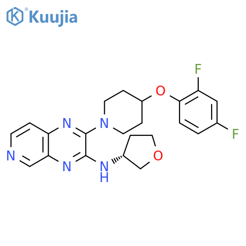 2-[4-(2,4-Difluorophenoxy)-1-piperidinyl]-N-[(3R)-tetrahydro-3-furanyl]pyrido[3,4-b]pyrazin-3-amine structure