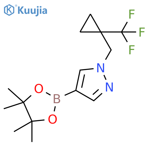 4-(4,4,5,5-tetramethyl-1,3,2-dioxaborolan-2-yl)-1-[[1-(trifluoromethyl)cyclopropyl]methyl]pyrazole structure