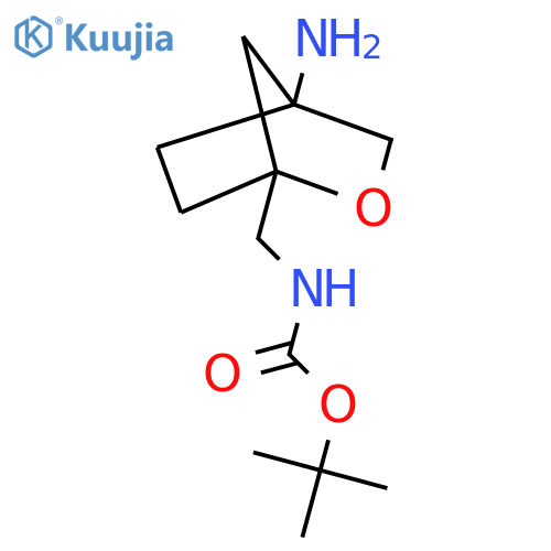 Tert-butyl N-[(4-amino-2-oxabicyclo[2.2.1]heptan-1-yl)methyl]carbamate structure