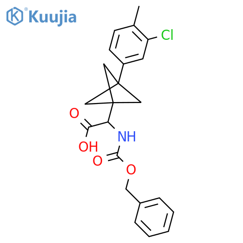 2-[3-(3-Chloro-4-methylphenyl)-1-bicyclo[1.1.1]pentanyl]-2-(phenylmethoxycarbonylamino)acetic acid structure