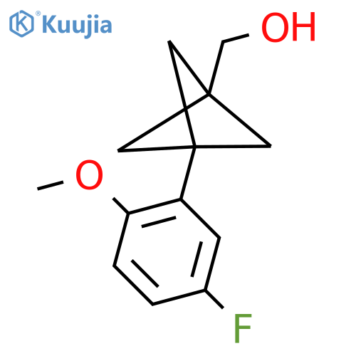 [3-(5-Fluoro-2-methoxyphenyl)-1-bicyclo[1.1.1]pentanyl]methanol structure