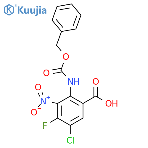 2-{[(Benzyloxy)carbonyl]amino}-5-chloro-4-fluoro-3-nitrobenzoic acid structure