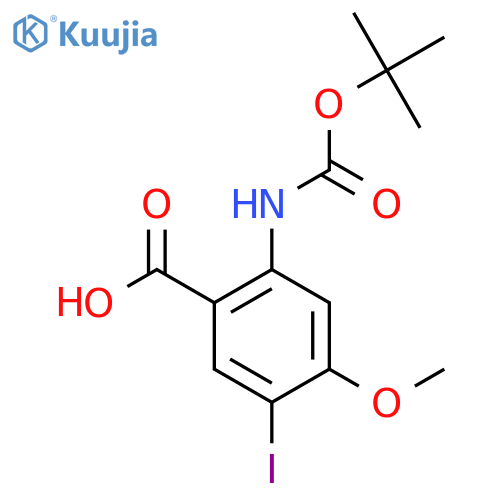 5-Iodo-4-methoxy-2-[(2-methylpropan-2-yl)oxycarbonylamino]benzoic acid structure