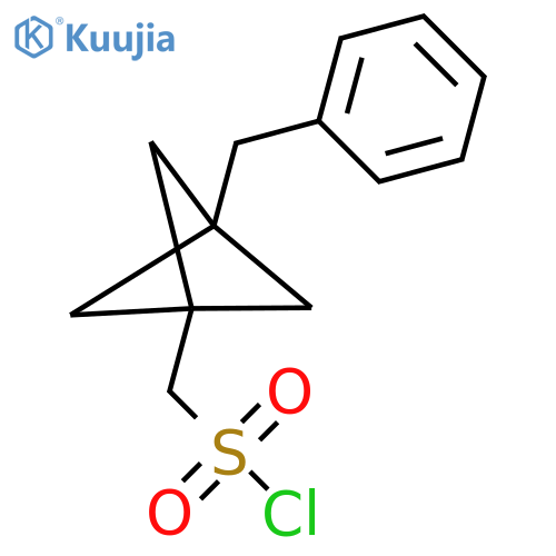 (3-Benzyl-1-bicyclo[1.1.1]pentanyl)methanesulfonyl chloride structure