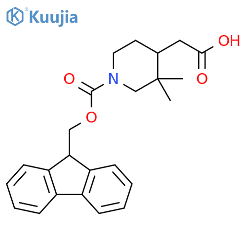 4-Piperidineacetic acid, 1-[(9H-fluoren-9-ylmethoxy)carbonyl]-3,3-dimethyl- structure