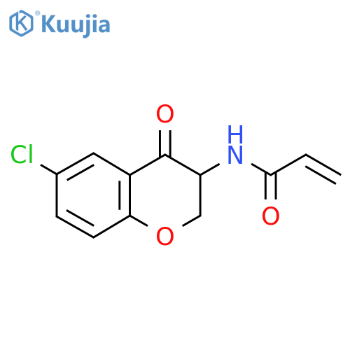 N-(6-chloro-4-oxo-3,4-dihydro-2H-1-benzopyran-3-yl)prop-2-enamide structure