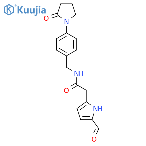 2-(5-Formyl-1H-pyrrol-2-yl)-N-[[4-(2-oxopyrrolidin-1-yl)phenyl]methyl]acetamide structure