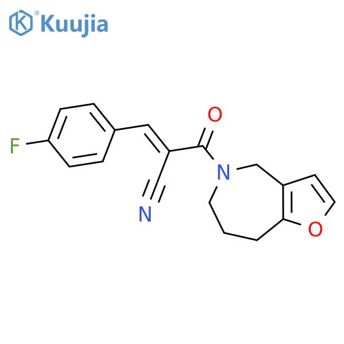 (E)-3-(4-Fluorophenyl)-2-(4,6,7,8-tetrahydrofuro[3,2-c]azepine-5-carbonyl)prop-2-enenitrile structure