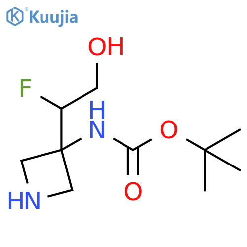 tert-butyl N-[3-(1-fluoro-2-hydroxy-ethyl)azetidin-3-yl]carbamate structure