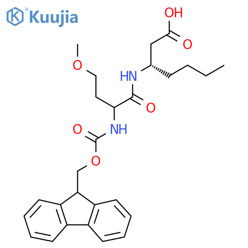 (3S)-3-2-({(9H-fluoren-9-yl)methoxycarbonyl}amino)-4-methoxybutanamidoheptanoic acid structure