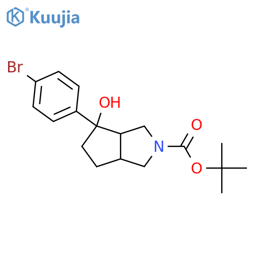 Tert-butyl 4-(4-bromophenyl)-4-hydroxy-octahydrocyclopenta[c]pyrrole-2-carboxylate structure