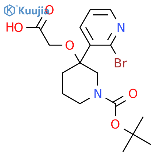 2-{[3-(2-Bromopyridin-3-yl)-1-[(tert-butoxy)carbonyl]piperidin-3-yl]oxy}acetic acid structure