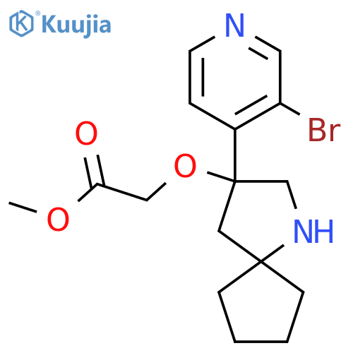 Methyl 2-{[3-(3-bromopyridin-4-yl)-1-azaspiro[4.4]nonan-3-yl]oxy}acetate structure