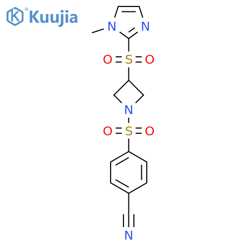 4-({3-[(1-methyl-1H-imidazol-2-yl)sulfonyl]azetidin-1-yl}sulfonyl)benzonitrile structure