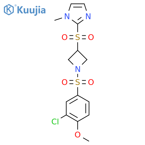 2-((1-((3-chloro-4-methoxyphenyl)sulfonyl)azetidin-3-yl)sulfonyl)-1-methyl-1H-imidazole structure