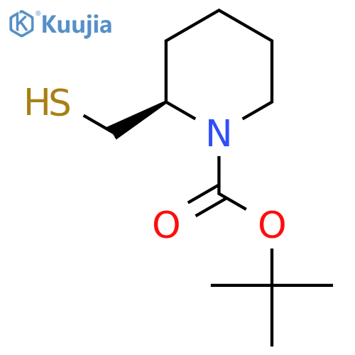 tert-butyl (2R)-2-(sulfanylmethyl)piperidine-1-carboxylate structure
