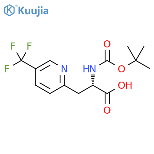 (2S)-2-(tert-butoxycarbonylamino)-3-[5-(trifluoromethyl)-2-pyridyl]propanoic acid structure