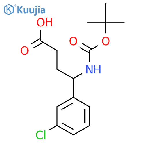 4-{(tert-butoxy)carbonylamino}-4-(3-chlorophenyl)butanoic acid structure