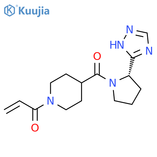 1-[4-[[(2S)-2-(1H-1,2,4-Triazol-5-yl)-1-pyrrolidinyl]carbonyl]-1-piperidinyl]-2-propen-1-one structure