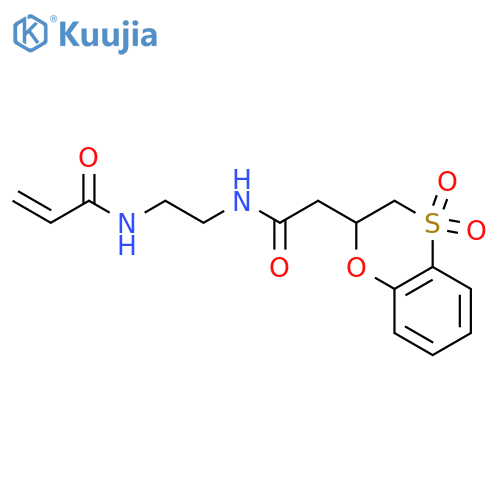 N-{2-[2-(4,4-dioxo-2,3-dihydro-1,4lambda6-benzoxathiin-2-yl)acetamido]ethyl}prop-2-enamide structure