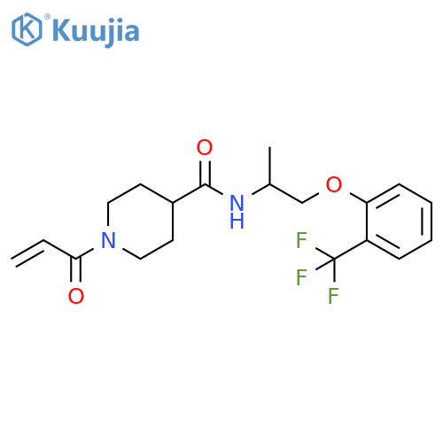 N-[1-Methyl-2-[2-(trifluoromethyl)phenoxy]ethyl]-1-(1-oxo-2-propen-1-yl)-4-piperidinecarboxamide structure