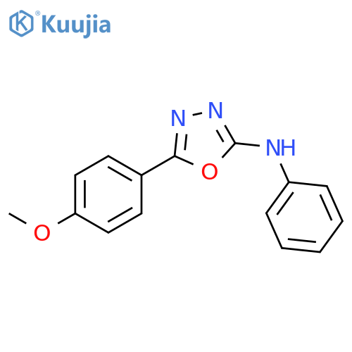 1,3,4-Oxadiazol-2-amine, 5-(4-methoxyphenyl)-N-phenyl- structure