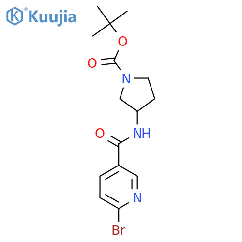 Tert-butyl 3-[(6-bromopyridine-3-carbonyl)amino]pyrrolidine-1-carboxylate structure