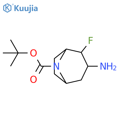8-Azabicyclo[3.2.1]octane-8-carboxylic acid, 3-amino-2-fluoro-, 1,1-dimethylethyl ester structure