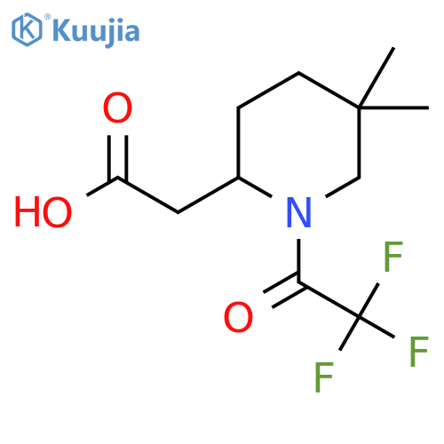 2-[5,5-Dimethyl-1-(trifluoroacetyl)piperidin-2-yl]acetic acid structure