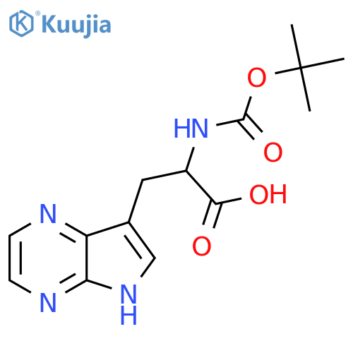 2-{(tert-butoxy)carbonylamino}-3-{5H-pyrrolo2,3-bpyrazin-7-yl}propanoic acid structure