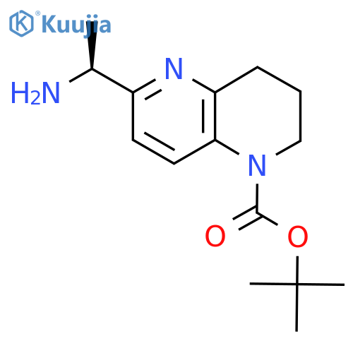 tert-Butyl (S)-6-(1-aminoethyl)-3,4-dihydro-1,5-naphthyridine-1(2H)-carboxylate structure