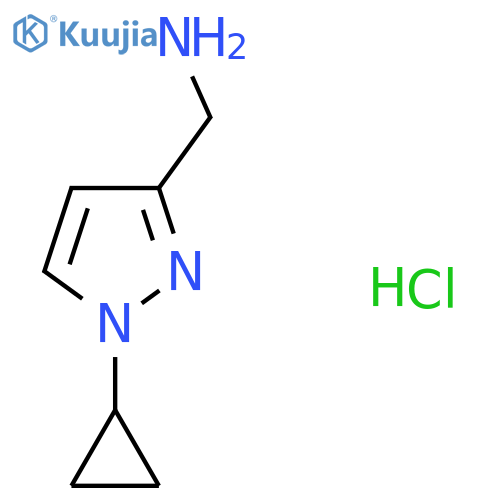 (1-cyclopropyl-1H-pyrazol-3-yl)methanamine hydrochloride structure