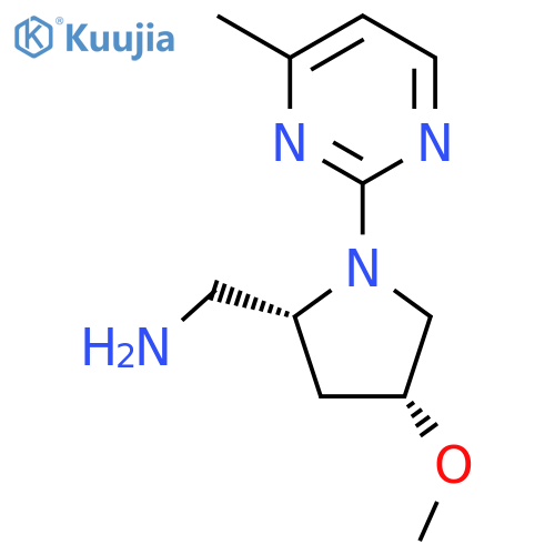 [(2R,4R)-4-methoxy-1-(4-methylpyrimidin-2-yl)pyrrolidin-2-yl]methanamine structure