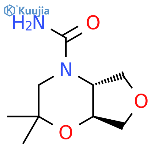 rac-(4aR,7aS)-2,2-dimethyl-hexahydro-2H-furo[3,4-b]morpholine-4-carboxamide structure