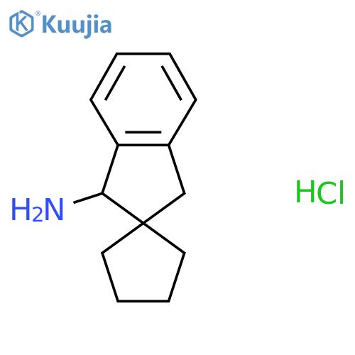 Spiro[1,3-dihydroindene-2,1'-cyclopentane]-1-amine;hydrochloride structure