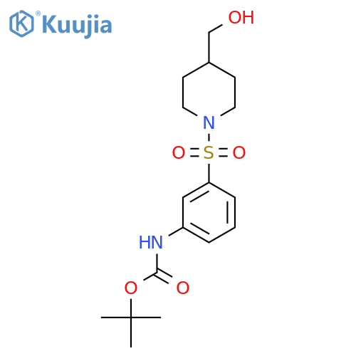 tert-butyl N-(3-{[4-(hydroxymethyl)piperidin-1-yl]sulfonyl}phenyl)carbamate structure