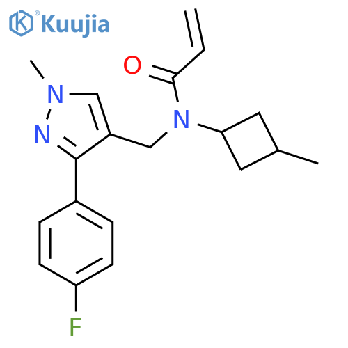 N-[[3-(4-Fluorophenyl)-1-methylpyrazol-4-yl]methyl]-N-(3-methylcyclobutyl)prop-2-enamide structure