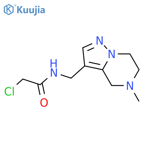 2-chloro-N-({5-methyl-4H,5H,6H,7H-pyrazolo1,5-apyrazin-3-yl}methyl)acetamide structure