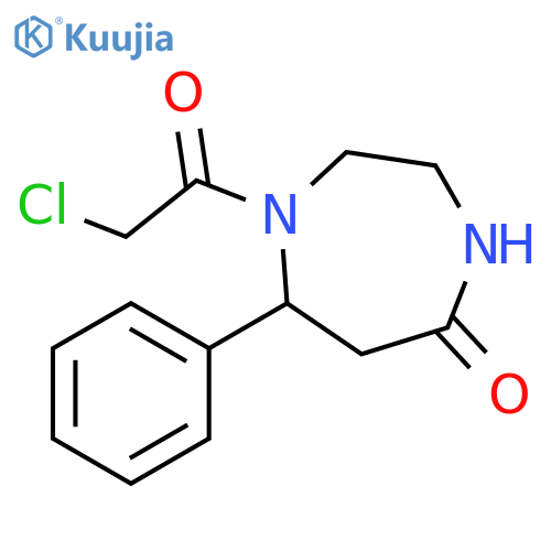 5H-1,4-Diazepin-5-one, 1-(2-chloroacetyl)hexahydro-7-phenyl- structure