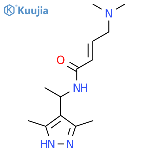 (2E)-N-1-(3,5-dimethyl-1H-pyrazol-4-yl)ethyl-4-(dimethylamino)but-2-enamide structure