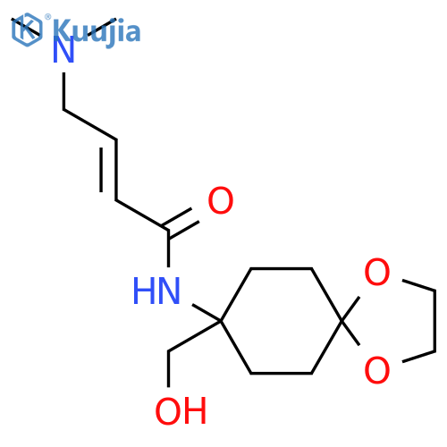 (2E)-4-(dimethylamino)-N-8-(hydroxymethyl)-1,4-dioxaspiro4.5decan-8-ylbut-2-enamide structure