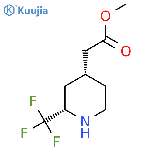 rac-methyl 2-(2R,4S)-2-(trifluoromethyl)piperidin-4-ylacetate structure