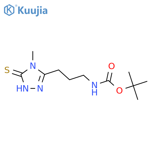 tert-butyl N-3-(4-methyl-5-sulfanyl-4H-1,2,4-triazol-3-yl)propylcarbamate structure