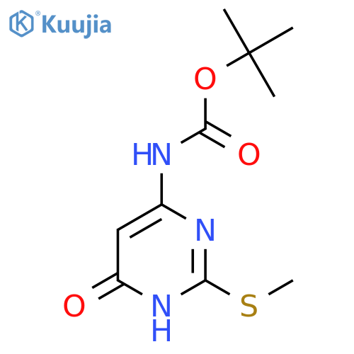 tert-butyl N-6-hydroxy-2-(methylsulfanyl)pyrimidin-4-ylcarbamate structure