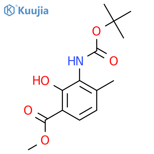 methyl 3-{(tert-butoxy)carbonylamino}-2-hydroxy-4-methylbenzoate structure